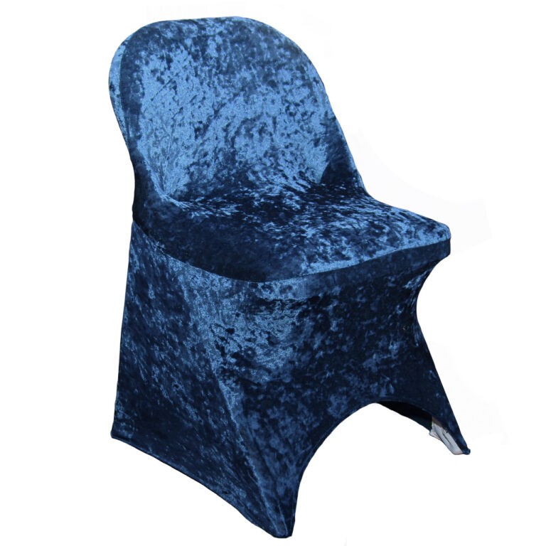 Velvet Spandex Folding Chair Cover Navy Blue | Rental Velvet Spandex Folding Chair Cover Navy Blue | Rental