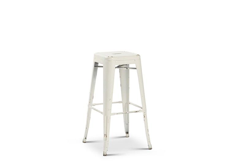 White Industrial Elio Bar Stool | Rental