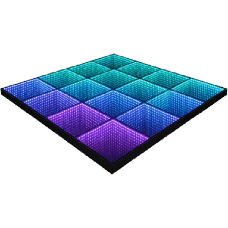 10′ x 10′ LED Infinity Illuminated Mirror Dance Floor Piece | Rental